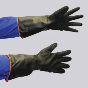 GRANGE TEXTURED RUBBER CHEMICAL GLOVE - BLACK 40CM