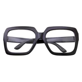 grinderPUNCH XL Oversized Black Nerd Clear Glasses Velma Costume Glasses, Vector Glasses  Lederhosen Men Glasses Austin Powers Adams Family