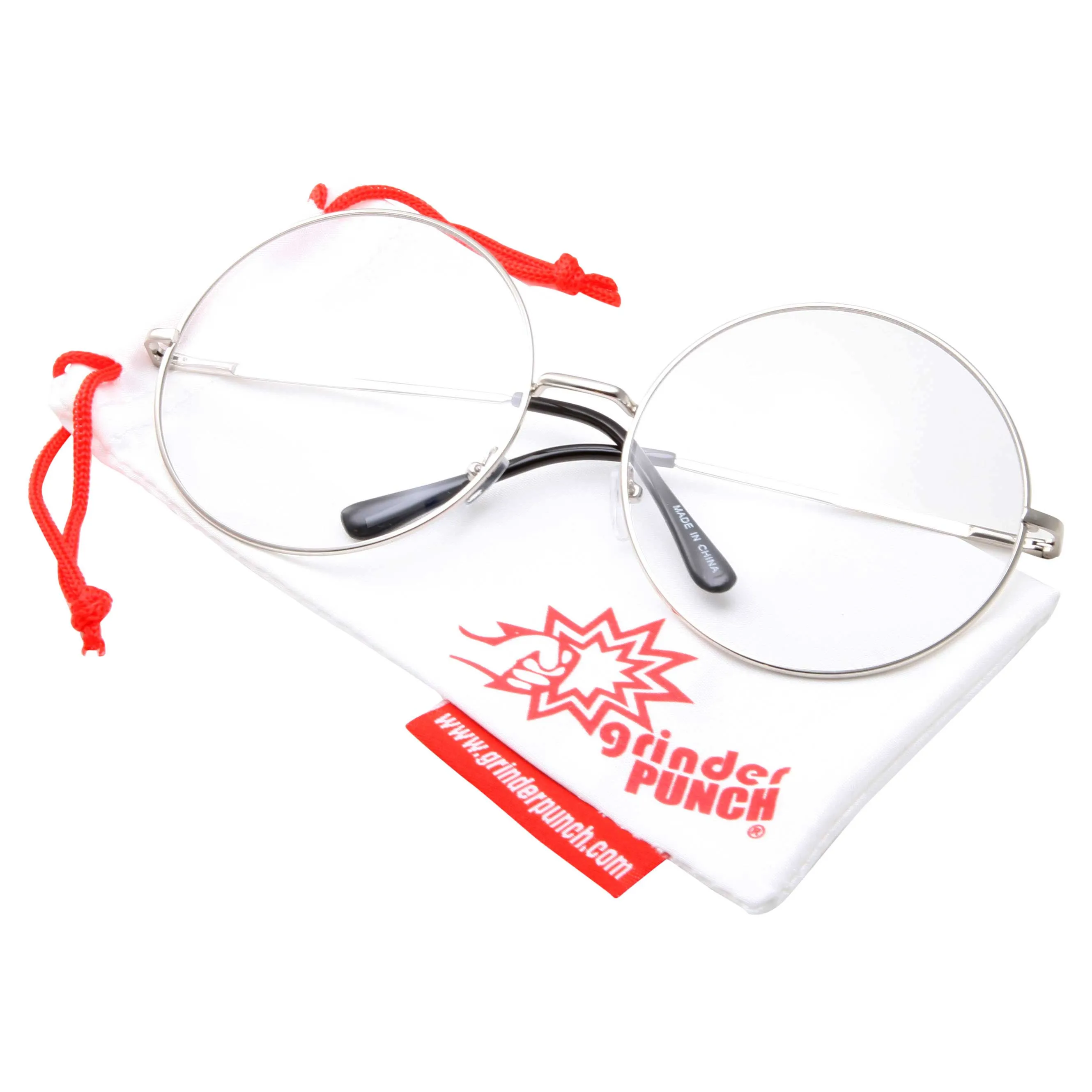 grinderPUNCH - XXL Super Oversized Glasses Round Circle Frame Clear Lens