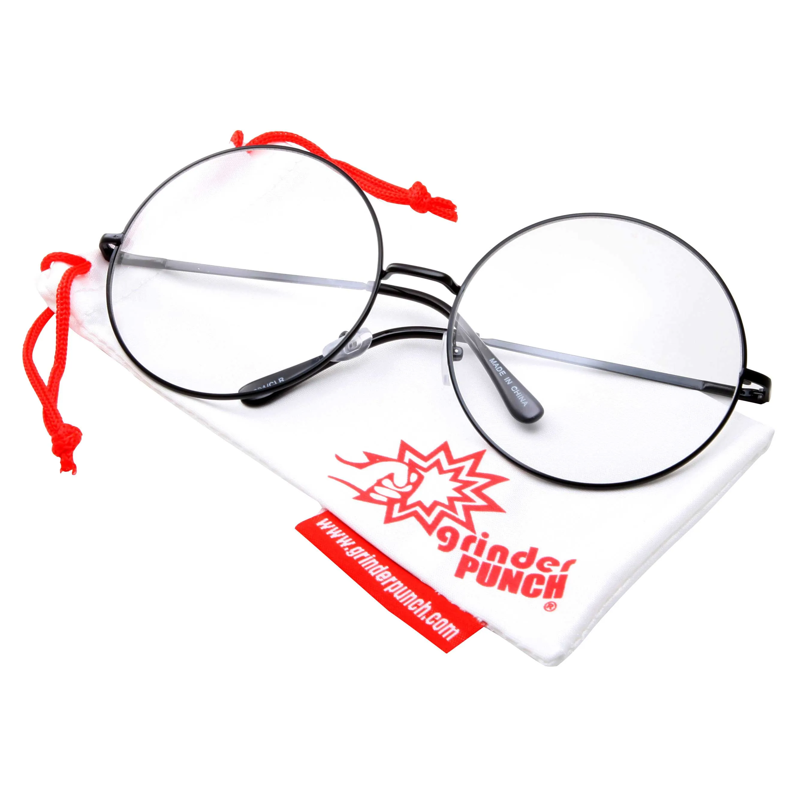 grinderPUNCH - XXL Super Oversized Glasses Round Circle Frame Clear Lens