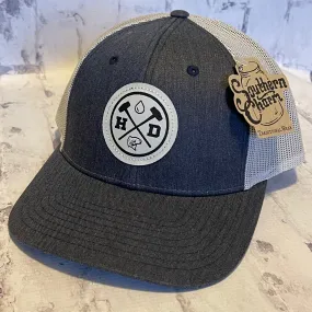 Hammer Down "Waterman" Trucker Hat - Navy/Light Grey with Woven Patch