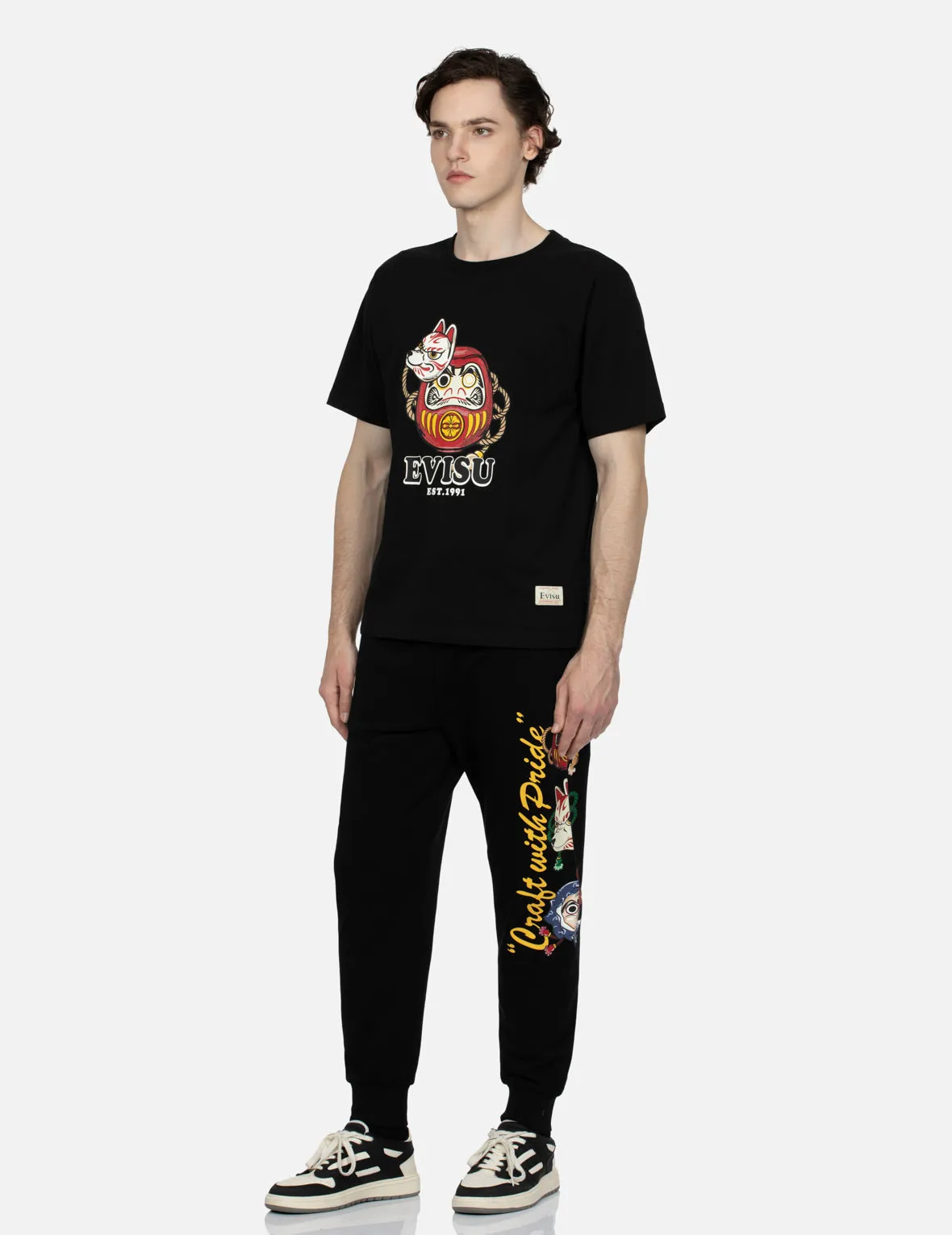 Hyottoko Festival Print Regular Fit Sweatpants