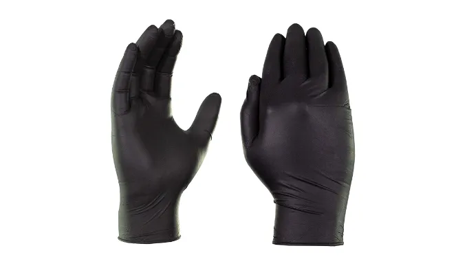 Industrial Black Nitrile Gloves, Box of 200, 3 mil, Latex Free, Powder Free, Textured, Disposable, Non-Sterile