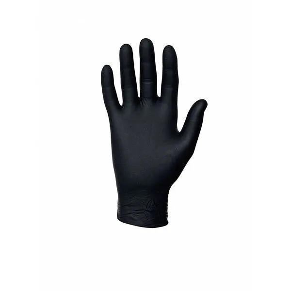 Johnson Wilshire FLEX MK-296-M Micro Midknight Black Nitrile Disposable Gloves, Medum 100PK