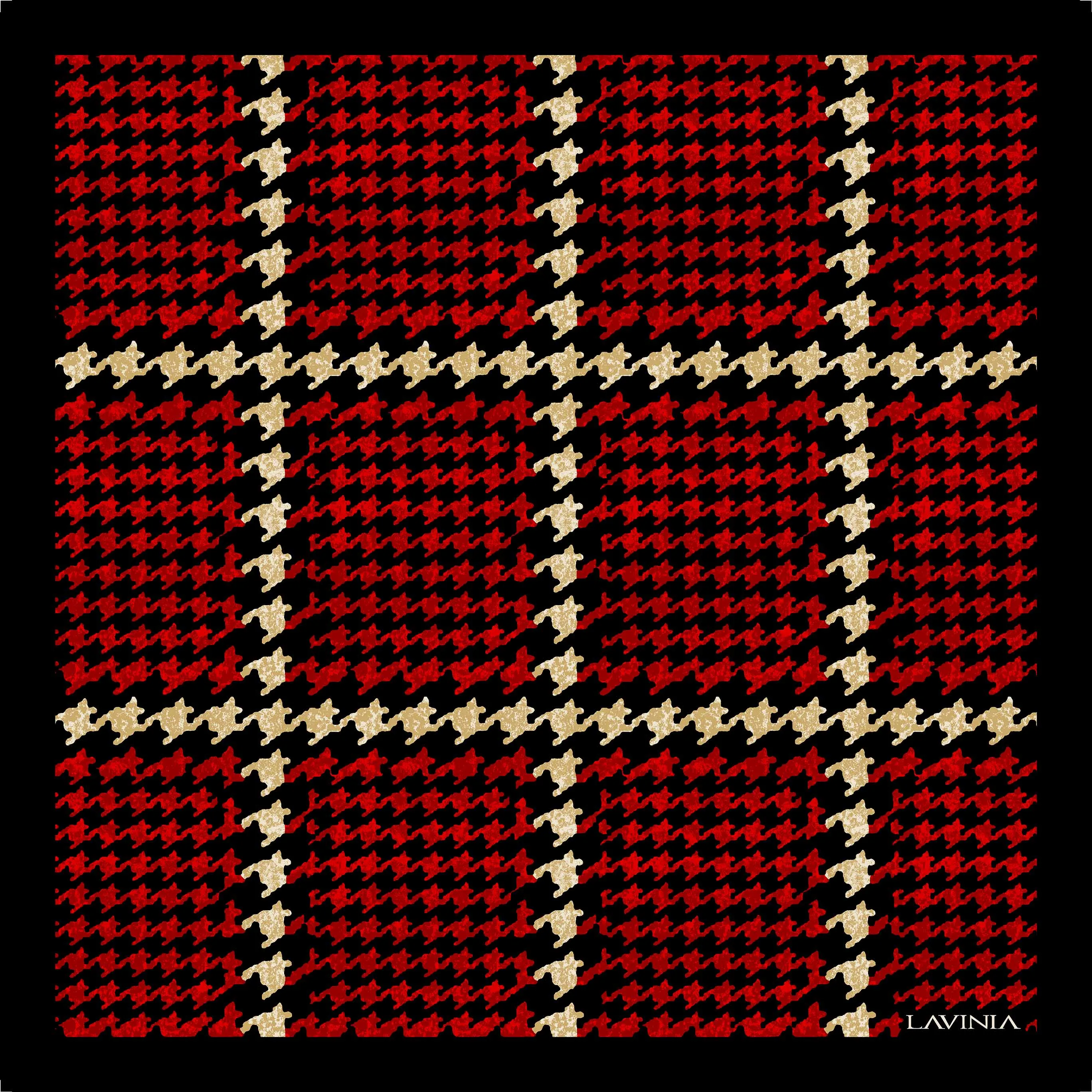 Lavinia Dogtooth check black/red  LA581 70cm