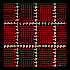 Lavinia Dogtooth check black/red  LA581 70cm