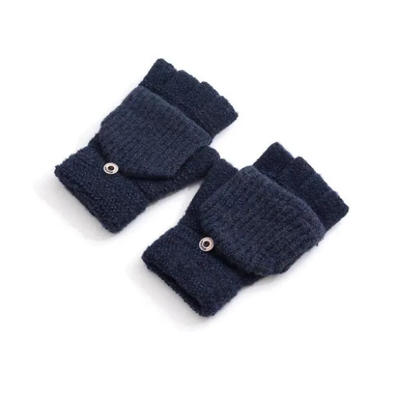 Men's Winter Knitted Warm Fingerless Gloves