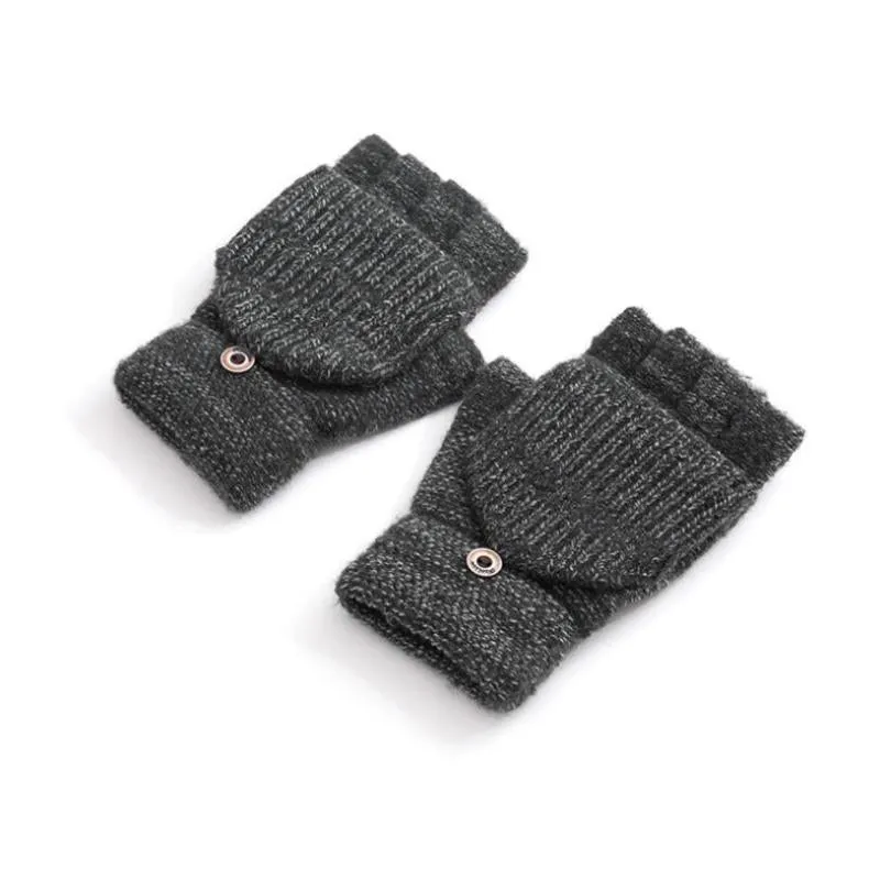 Men's Winter Knitted Warm Fingerless Gloves