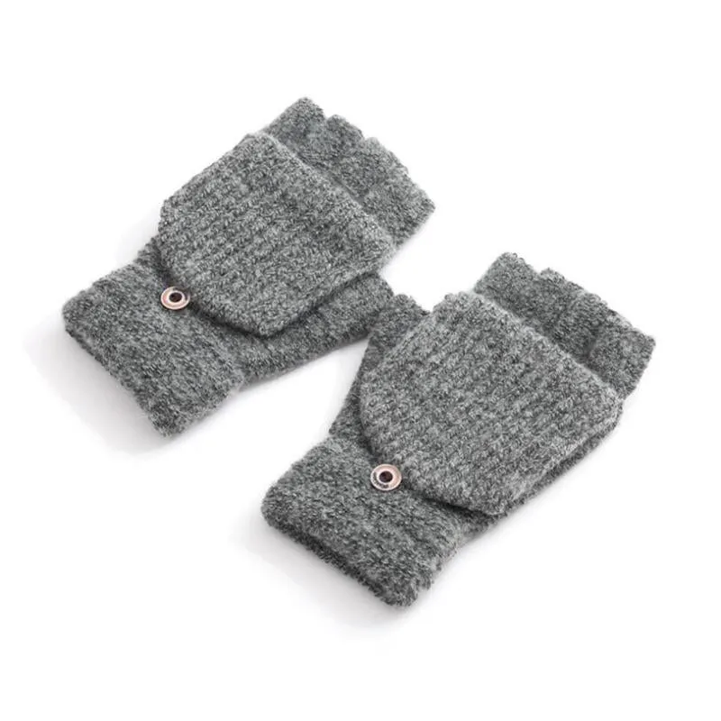 Men's Winter Knitted Warm Fingerless Gloves