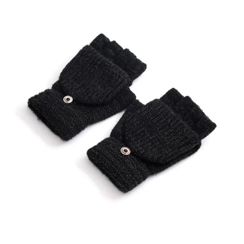 Men's Winter Knitted Warm Fingerless Gloves