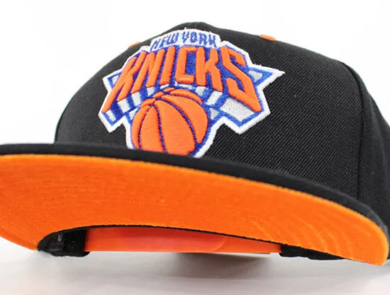 New York Knicks Mitchell and Ness Snapback hats (Orange Velour Under Brim)