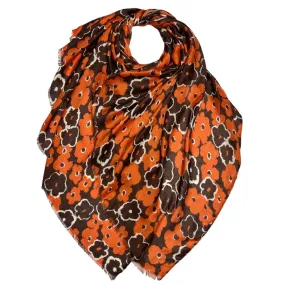 Orange Vinca Flower Scarf