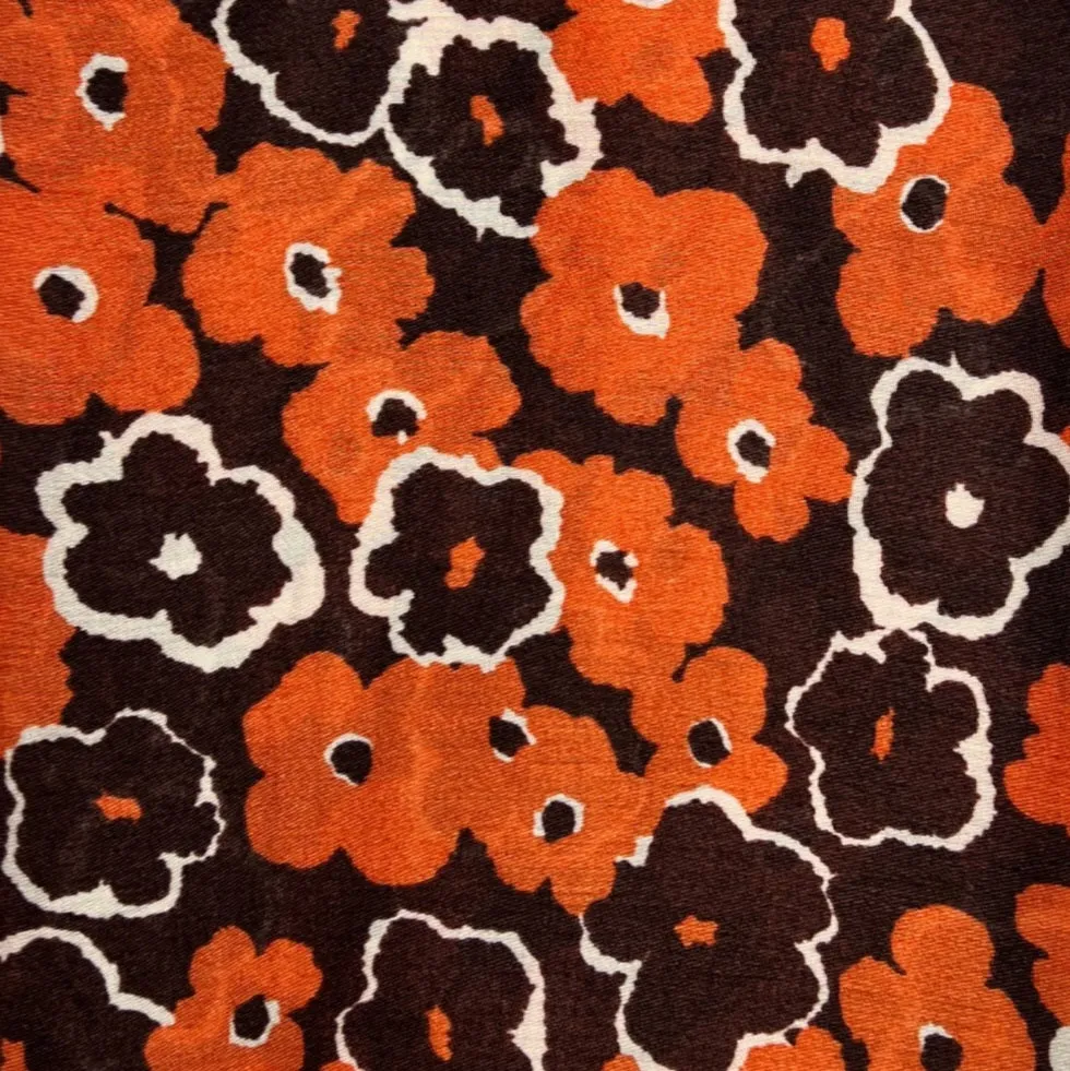 Orange Vinca Flower Scarf