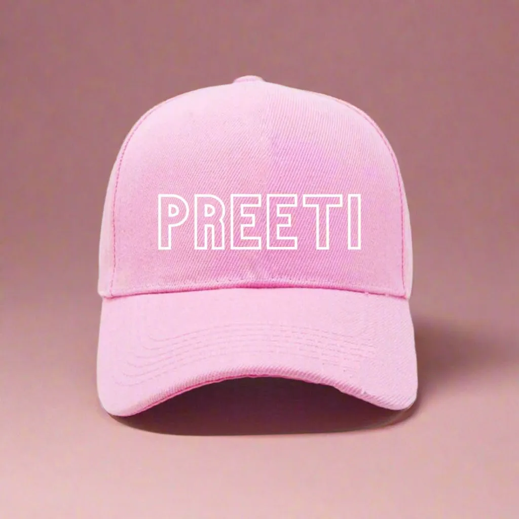 Pink Caps for Women Ladies - Add Name