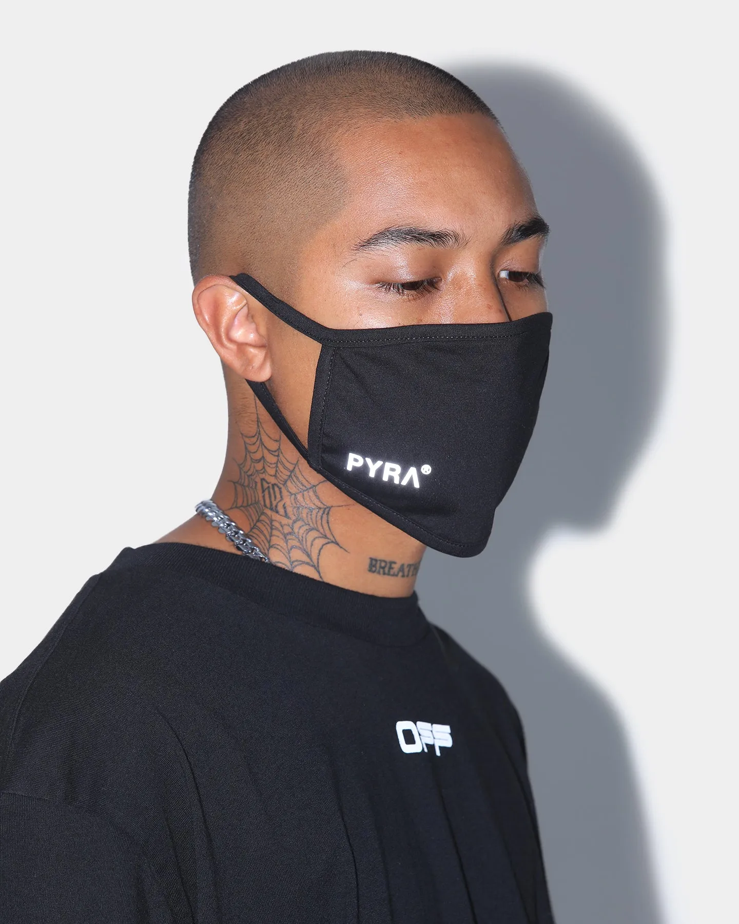 PYRA Reflective Logo Triple Layer Face Mask Black/3M