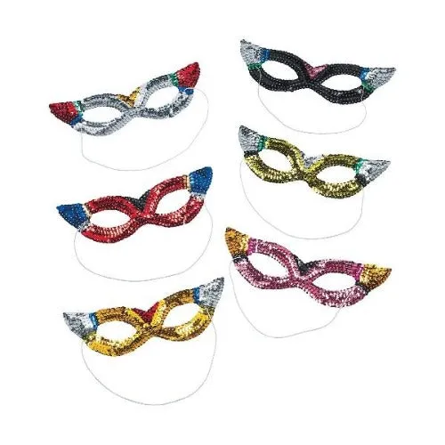 Rainbow Sparkling Sequin Masks