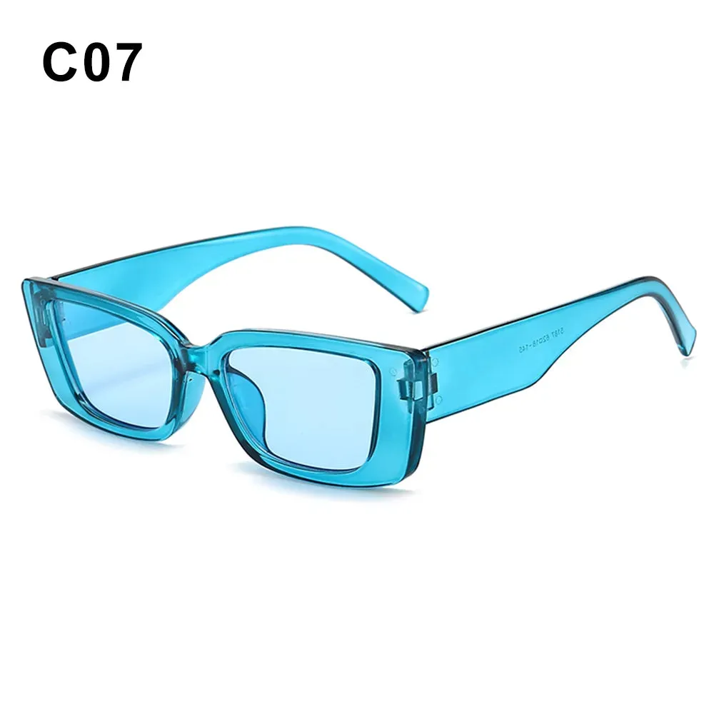 Rectangle Sunglasses for Women Retro Driving Glasses 90s Vintage Fashion Narrow Square Frame UV400 Protection Sunglasses