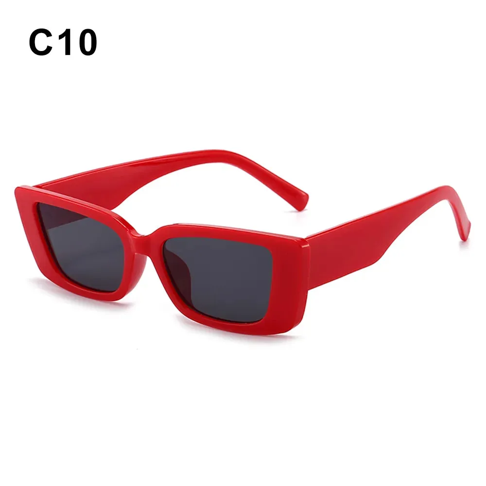 Rectangle Sunglasses for Women Retro Driving Glasses 90s Vintage Fashion Narrow Square Frame UV400 Protection Sunglasses