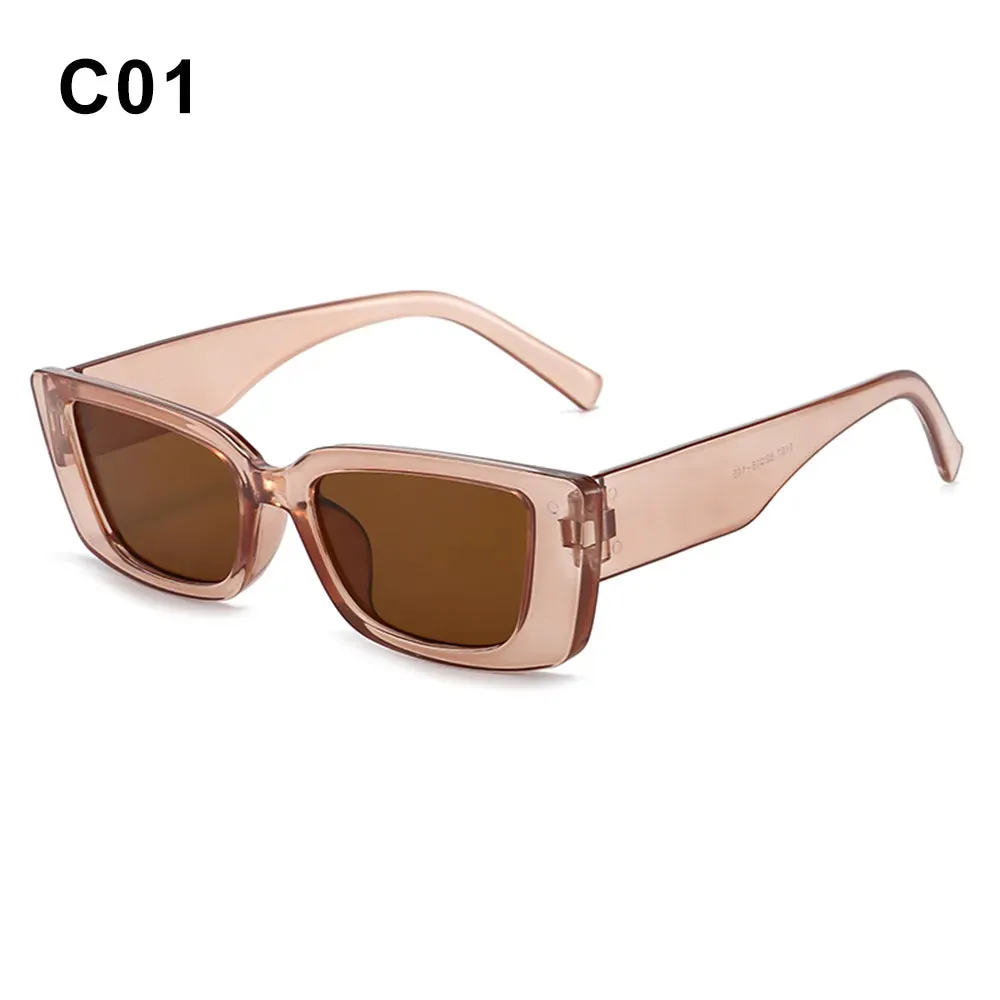 Rectangle Sunglasses for Women Retro Driving Glasses 90s Vintage Fashion Narrow Square Frame UV400 Protection Sunglasses