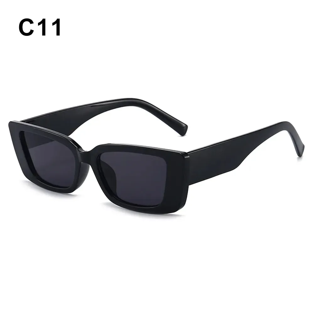 Rectangle Sunglasses for Women Retro Driving Glasses 90s Vintage Fashion Narrow Square Frame UV400 Protection Sunglasses