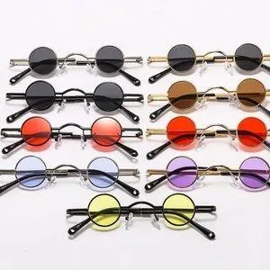 Retro Golden Brown Round Sunglasses