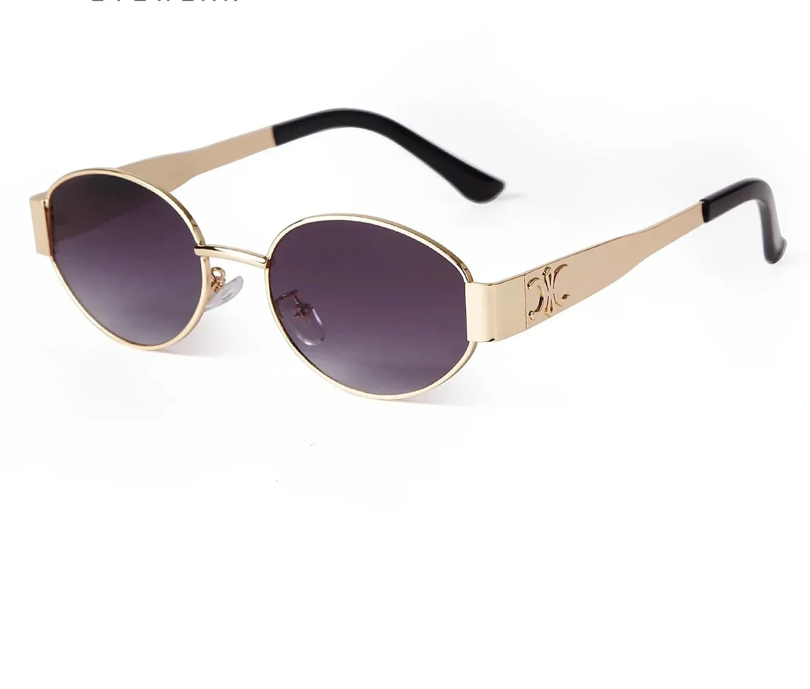 Retro Metal Frame Unisex Oval Sunglasses