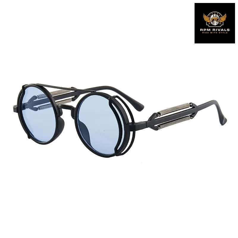 Retro Steampunk Style Fashion Round Metal Frame Sunglasses Women Men Classic Punk Sun Eyewear Automobile Motorcycle Accessories