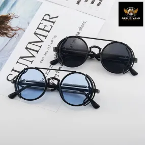 Retro Steampunk Style Fashion Round Metal Frame Sunglasses Women Men Classic Punk Sun Eyewear Automobile Motorcycle Accessories