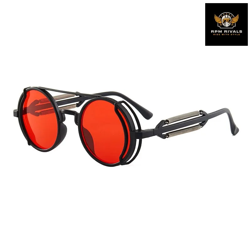 Retro Steampunk Style Fashion Round Metal Frame Sunglasses Women Men Classic Punk Sun Eyewear Automobile Motorcycle Accessories