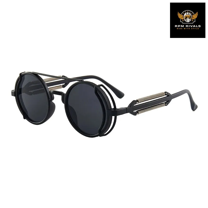 Retro Steampunk Style Fashion Round Metal Frame Sunglasses Women Men Classic Punk Sun Eyewear Automobile Motorcycle Accessories