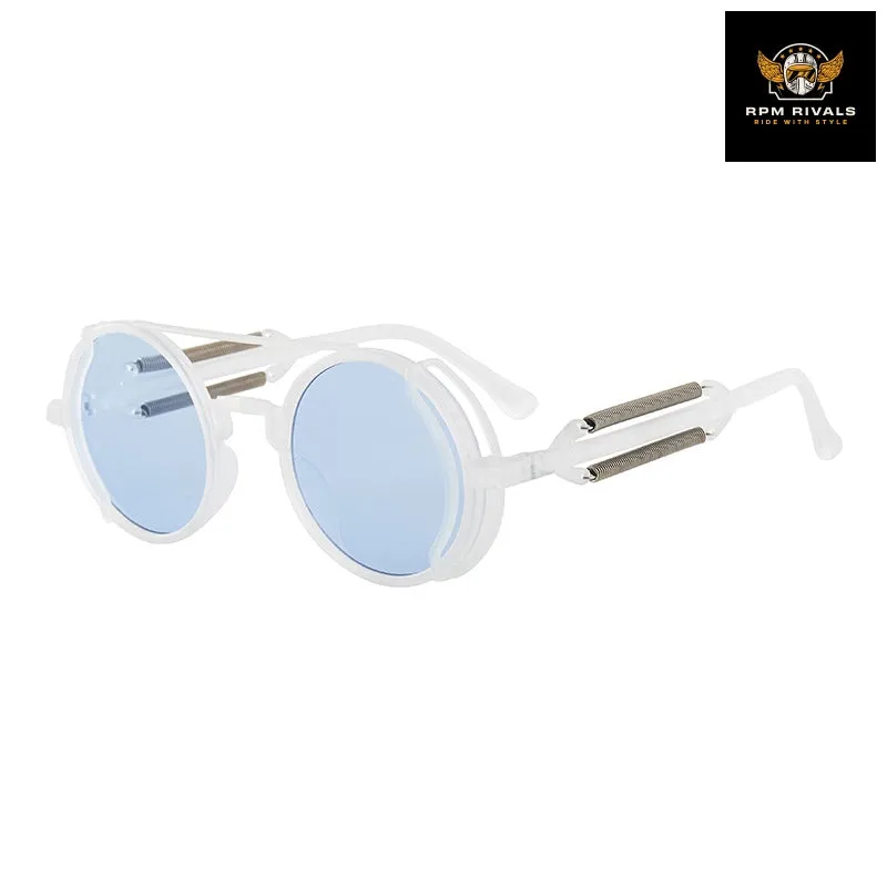 Retro Steampunk Style Fashion Round Metal Frame Sunglasses Women Men Classic Punk Sun Eyewear Automobile Motorcycle Accessories