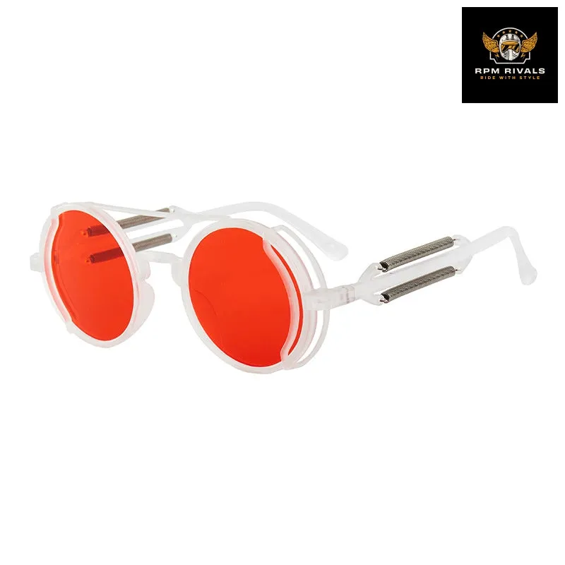 Retro Steampunk Style Fashion Round Metal Frame Sunglasses Women Men Classic Punk Sun Eyewear Automobile Motorcycle Accessories