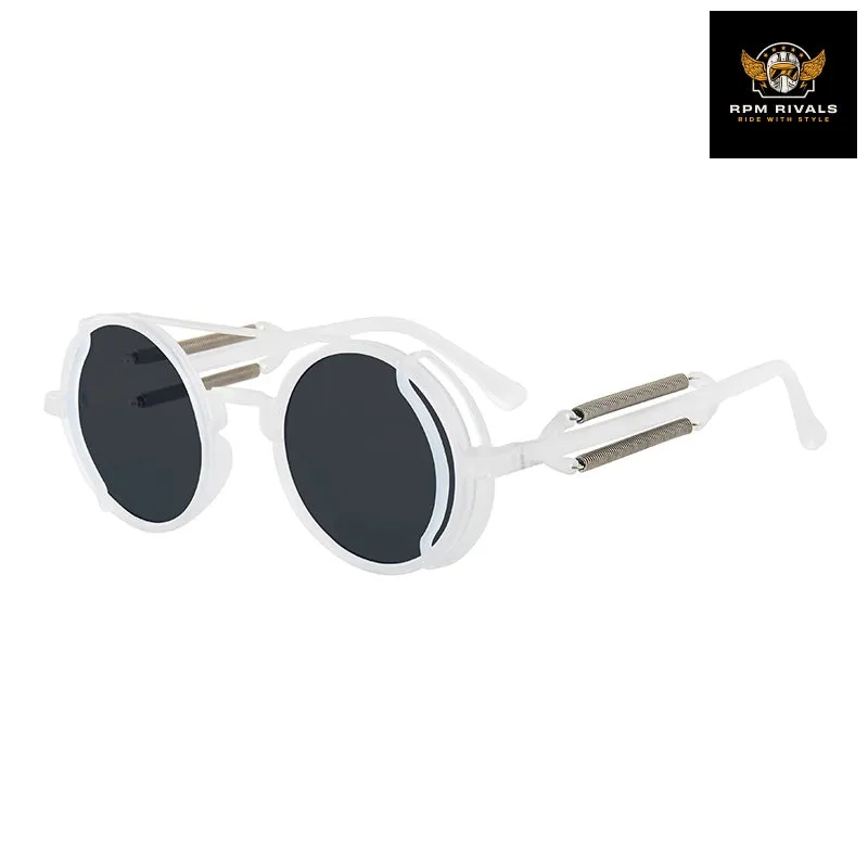 Retro Steampunk Style Fashion Round Metal Frame Sunglasses Women Men Classic Punk Sun Eyewear Automobile Motorcycle Accessories