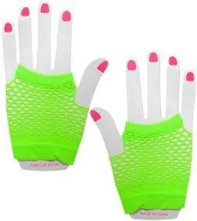 Short Fishnet Gloves - Lime