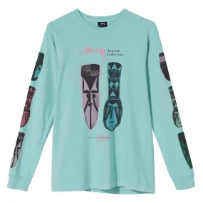 Stussy Autumn Masks Long Sleeve Tee Aqua