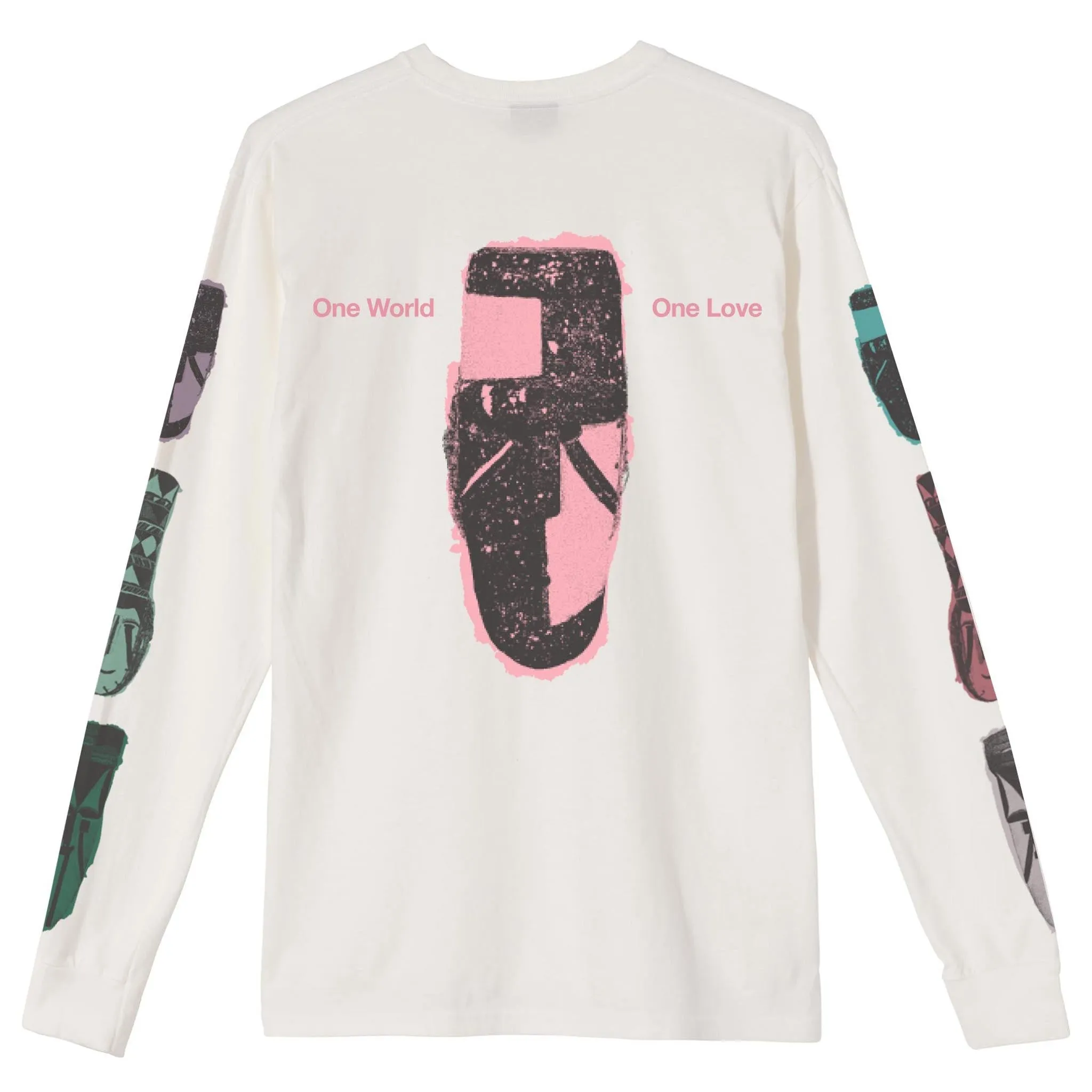 Stussy Autumn Masks Long Sleeve Tee Natural