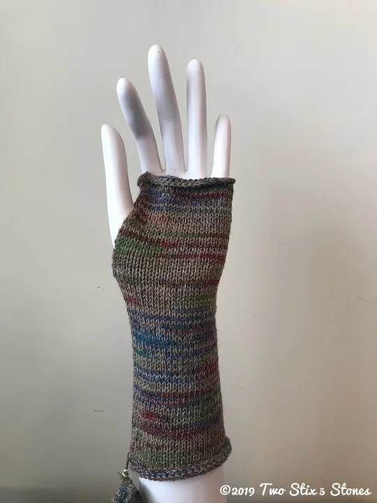 Tan Tweed Fingerless Gloves