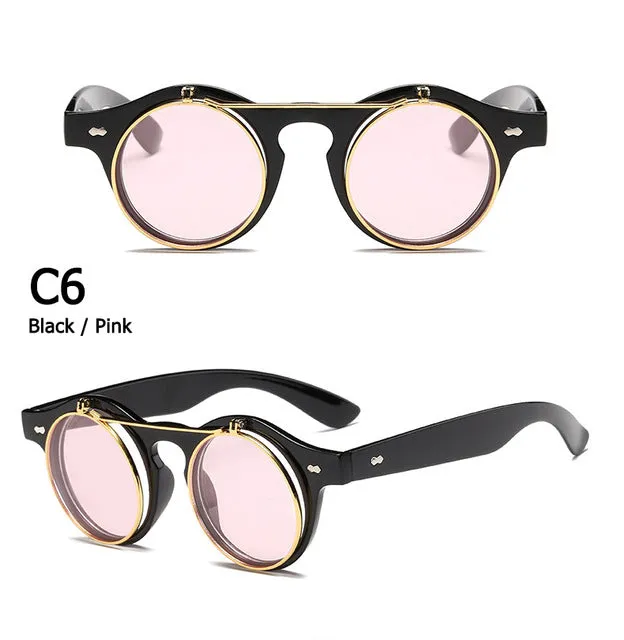 Vintage Round Retro SteamPunk Sunglasses