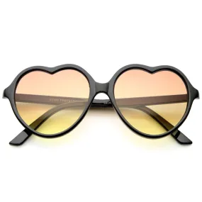 Women's Heart Shaped Gradient Lens Sunglasses A634